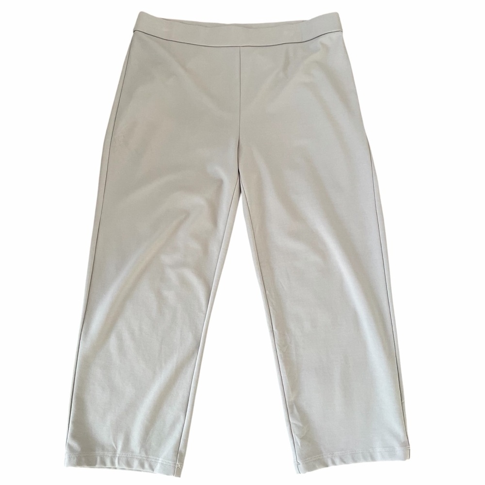 Eileen Fisher Lyocell Stretch Crop Pull On Pants Taupe Latte Size Large Neutral